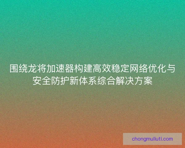 围绕龙将加速器构建高效稳定网络优化与安全防护新体系综合解决方案