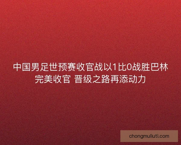 中国男足世预赛收官战以1比0战胜巴林完美收官 晋级之路再添动力