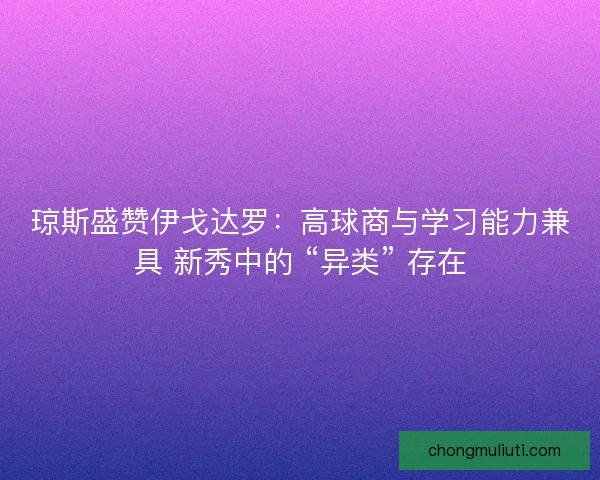 琼斯盛赞伊戈达罗：高球商与学习能力兼具 新秀中的 “异类” 存在