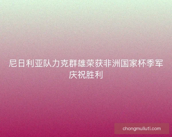 尼日利亚队力克群雄荣获非洲国家杯季军庆祝胜利 尼日利亚队力克群雄荣获非洲国家杯季军庆祝胜利